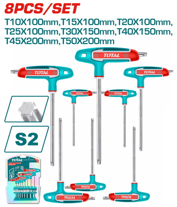 TOTAL ΕΠΑΓΓ. ΣΕΤ ΤΑΦ TORX 8ΤΕΜ Τ10-Τ50 (THHW80836)