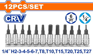 WADFOW ΣΕΤ ΚΑΡΥΔΑΚΙΑ ΑΛΛΕΝ+TORX 1/4" 12ΤΕΜ (WST2414)